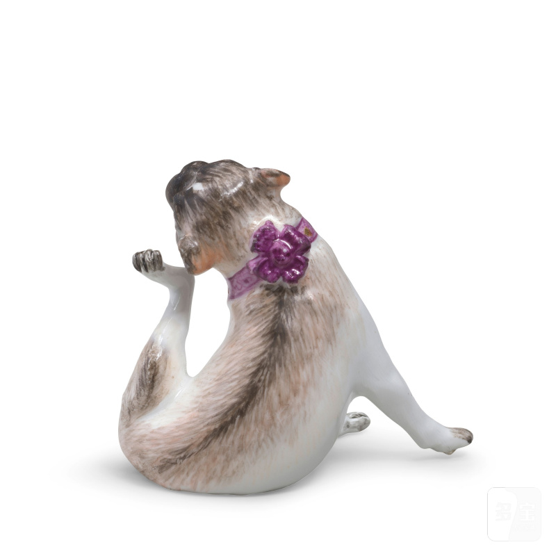 A Meissen miniature figure of a seated pug dog, circa 1745 - 图4
